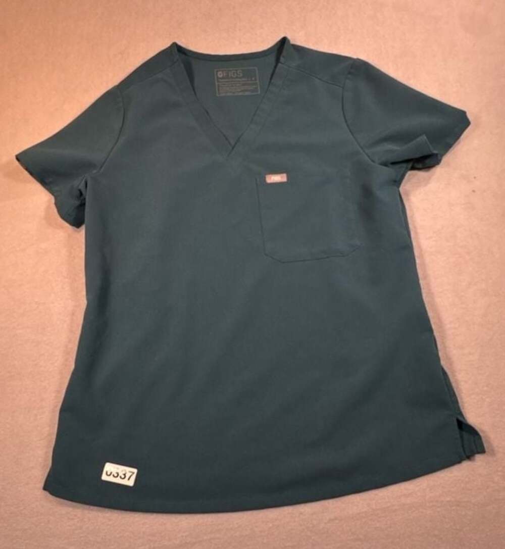 FIGS Women's Catarina V-Neck Scrub Top in Dark Harbor